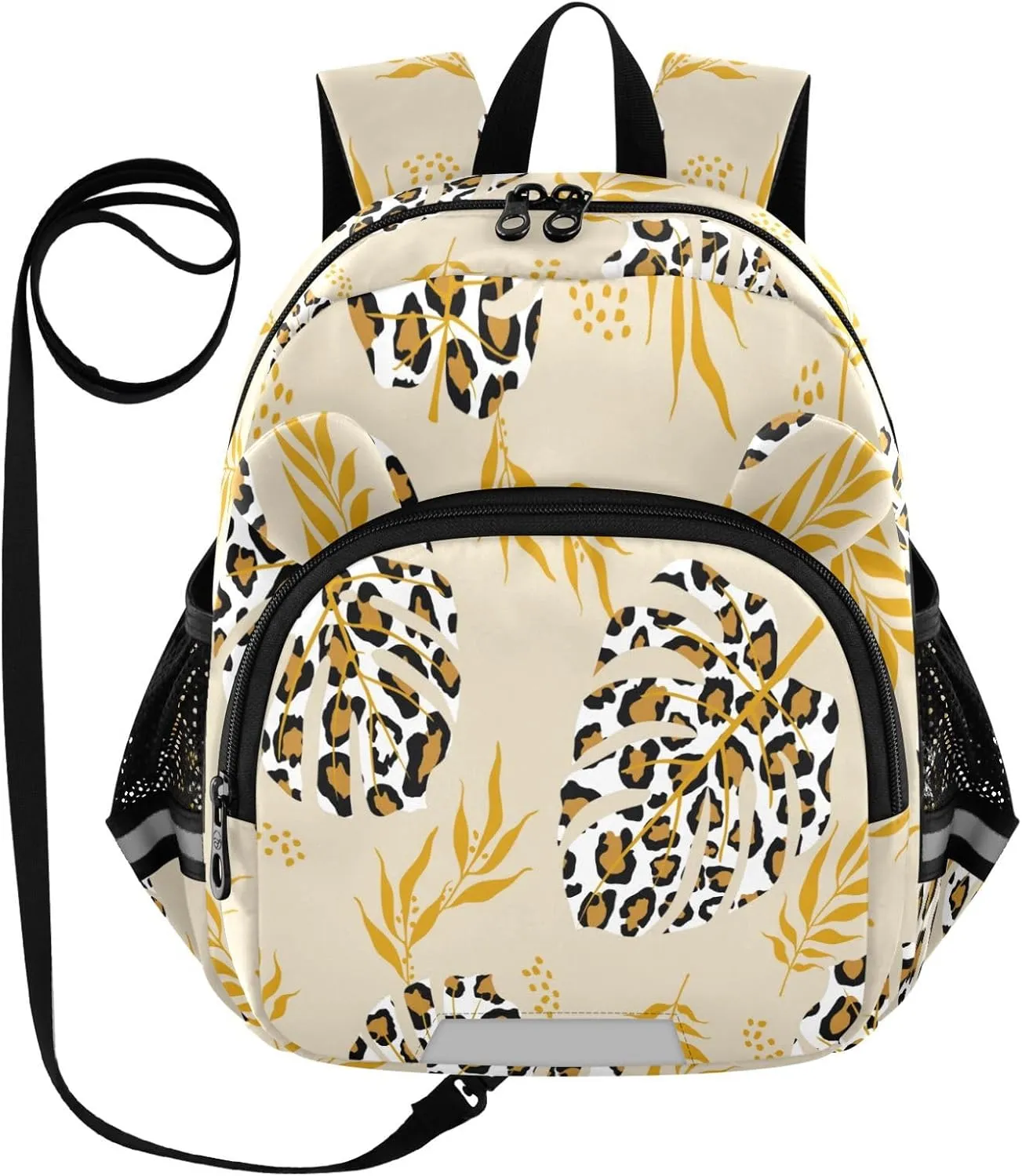 Tropical Leaves on Beige Little Kid Toddler Backpack Baby Boys Girls Kindergarten Pre School Bags Cute Cartoon Backpacks for children