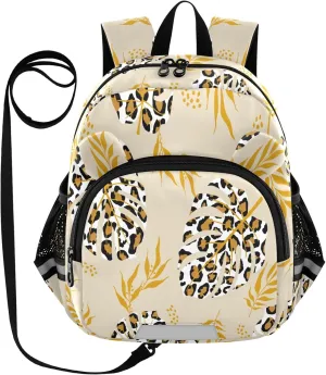 Tropical Leaves on Beige Little Kid Toddler Backpack Baby Boys Girls Kindergarten Pre School Bags Cute Cartoon Backpacks for children