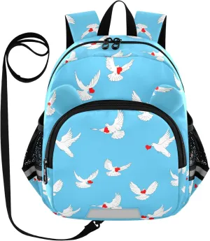 Valentine's Day Bird Blue Little Kid Toddler Backpack Baby Boys Girls Kindergarten Pre School Bags Cute Cartoon Backpacks for children