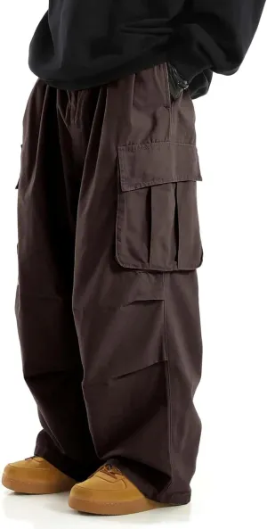 Verdusa Men's Drawstring Waist Pocket Side Loose Cargo Pants Baggy Joggers