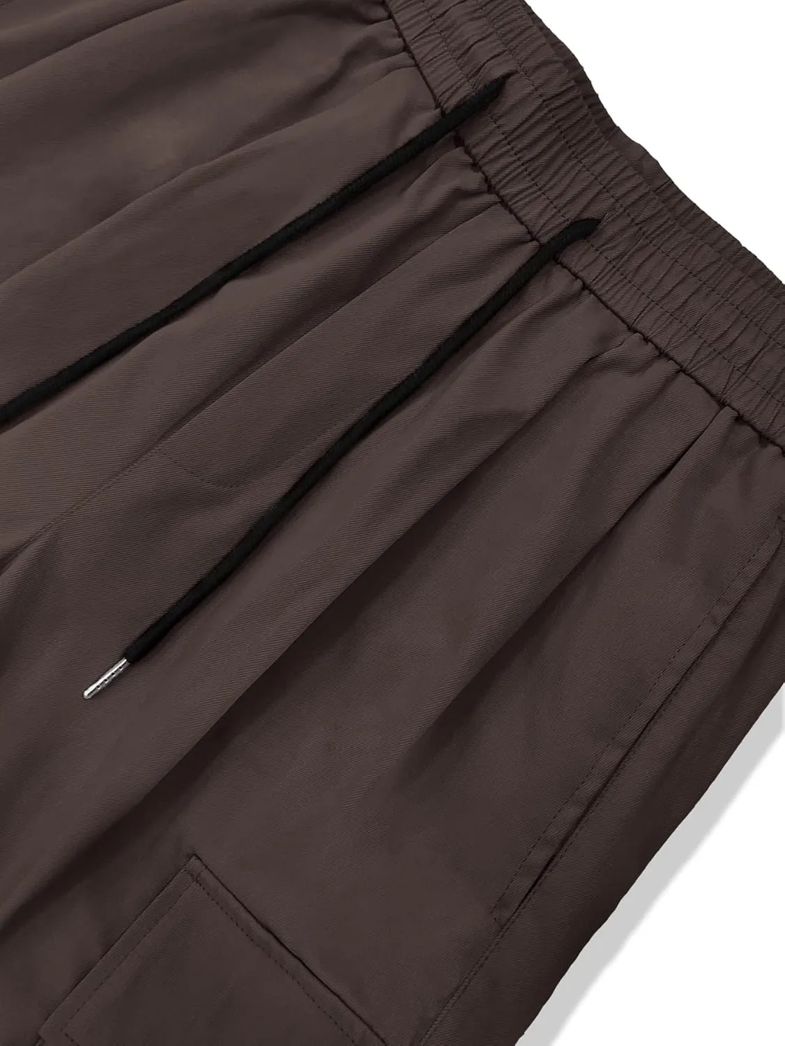 Verdusa Men's Drawstring Waist Pocket Side Loose Cargo Pants Baggy Joggers