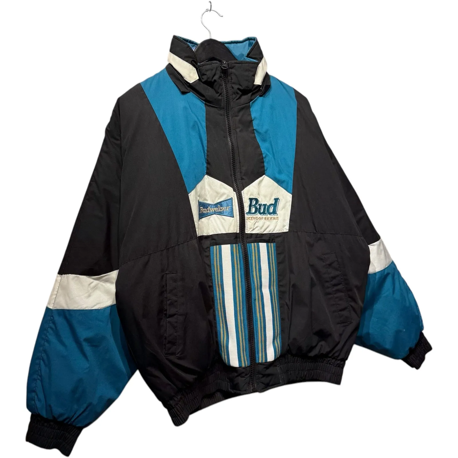 Vintage Pro Player Budweiser Spellout Reversible Puffer Jacket