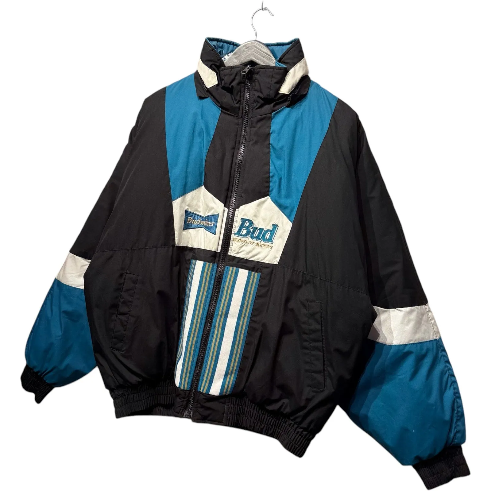 Vintage Pro Player Budweiser Spellout Reversible Puffer Jacket