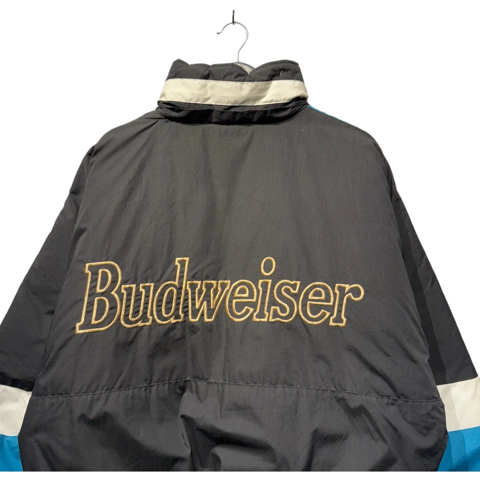 Vintage Pro Player Budweiser Spellout Reversible Puffer Jacket