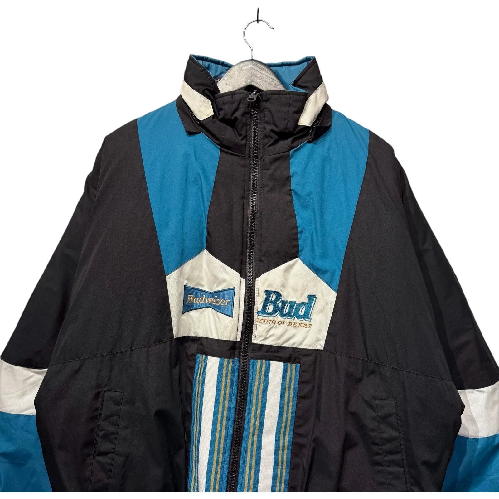 Vintage Pro Player Budweiser Spellout Reversible Puffer Jacket