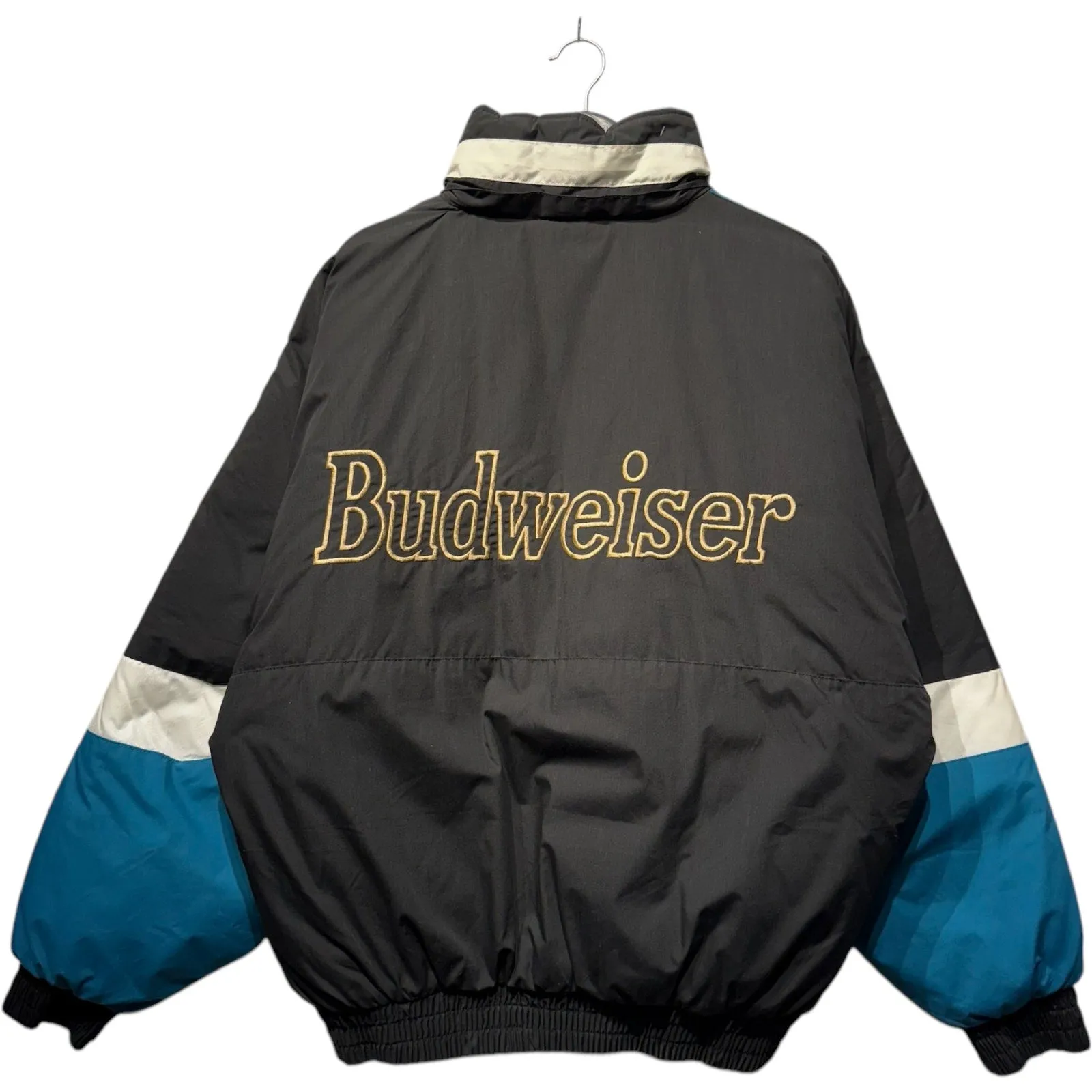 Vintage Pro Player Budweiser Spellout Reversible Puffer Jacket