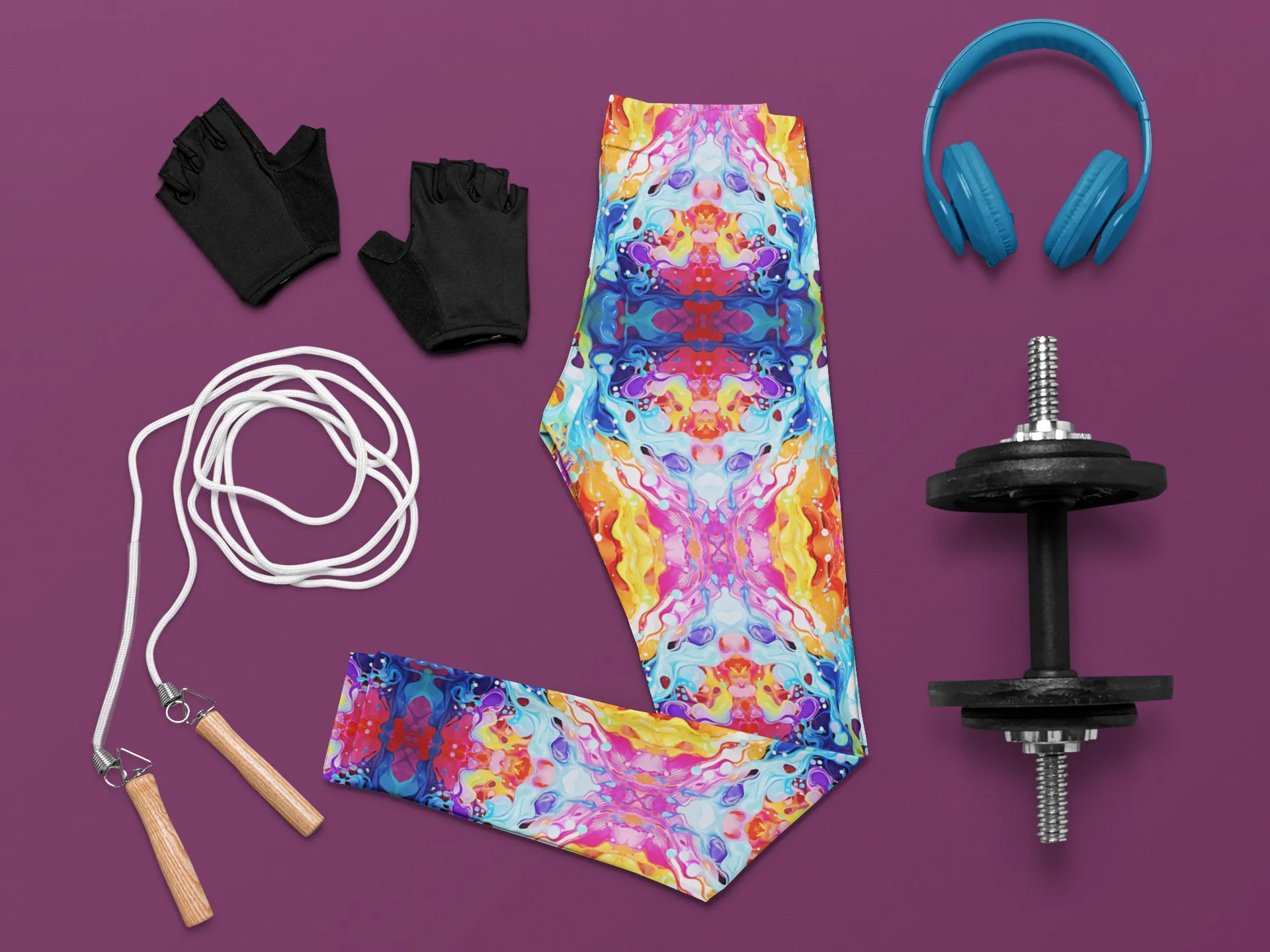 Vivid Paint Storm Print Legging