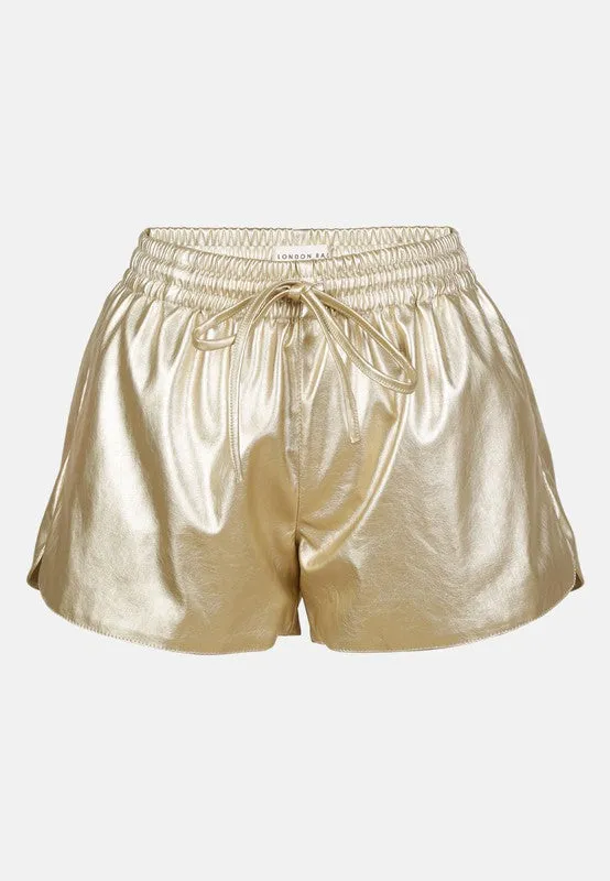 Welcome to New York Metallic Drawstring Shorts