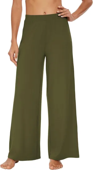 WiWi Women's Casual Wide Leg Palazzo Pants Comfy Lounge Pajama Bottoms Viscose from Bamboo Yoga Sweatpants S-XXL