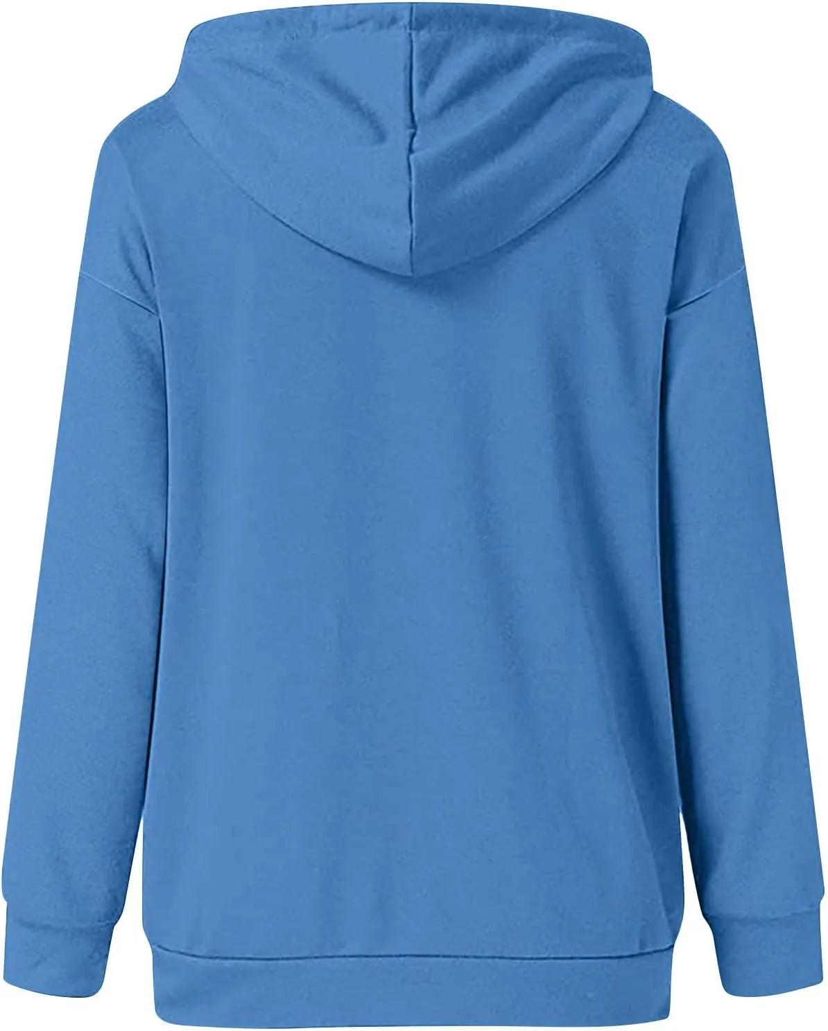Womens 2024 Fashion Hoodies Quarter Button Collar Pullover Drawstring Classic Loose Casual Sweatshirts Fall Hoodie