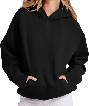 Women's Oversized Hoodies Fleece Sweatshirts Drop Shoulder Long Sleeve Sweaters Pullover Y2k Fall Outfits with Pocket