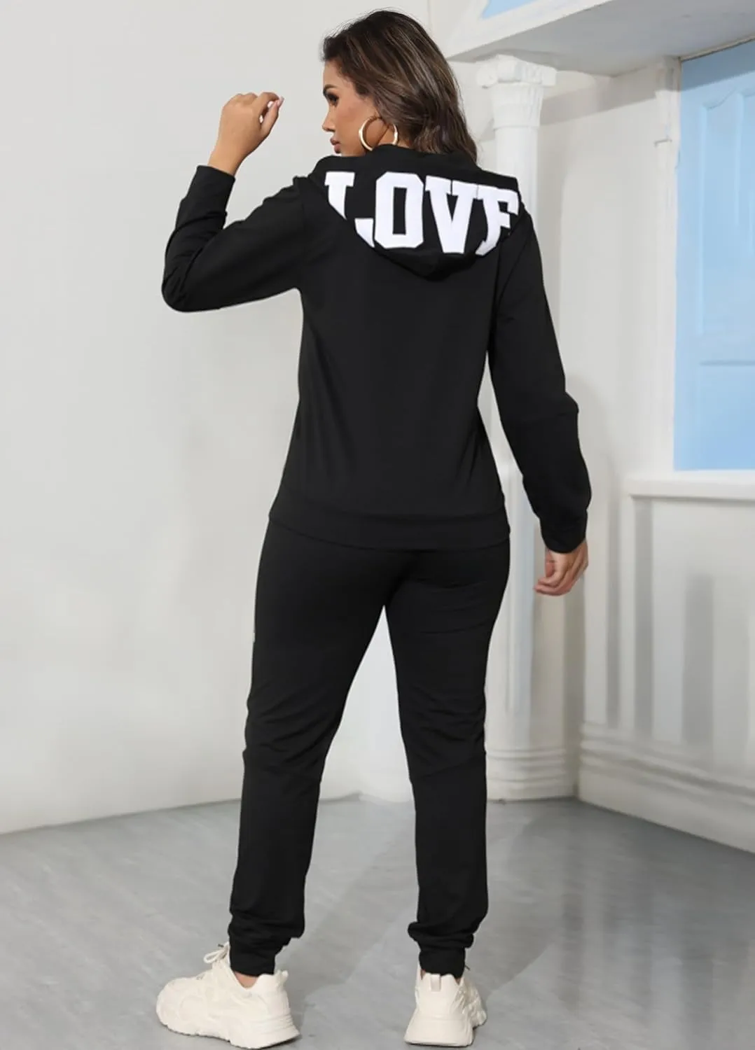 Womens Sweatsuits 2 Piece Set Zip Up Hoodie Lounge Sets Long Sleeve and Pants Tracksuit Casual Jogger Sets