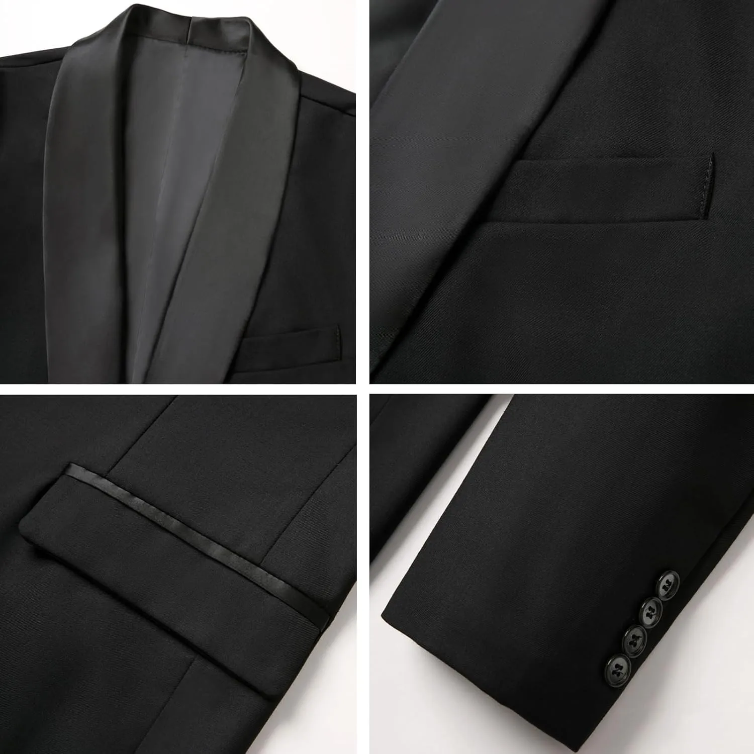 WZIKAI Mens Tuxedo Jacket Slim Fit One Button Solid Blazer Dress Suit for Wedding Prom Dinner Party
