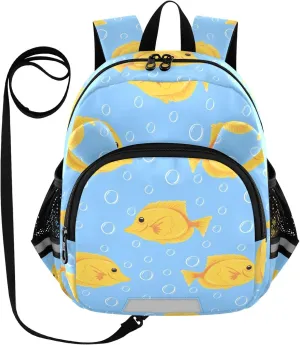 Yellow Zebrasoma Fish Little Kid Toddler Backpack Baby Boys Girls Kindergarten Pre School Bags Cute Cartoon Backpacks for children