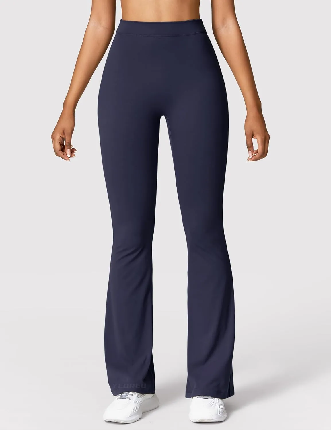 YEOREO Scrunch Flare Leggings Daze V Back Butt Lifting Wide Leg High Waist 31.5" Gym Workout Yoga Pants